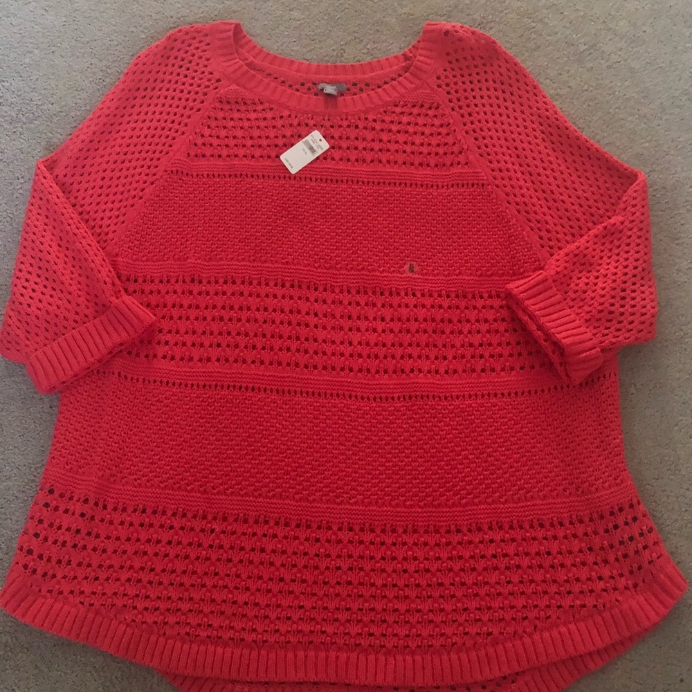 3/4 sleeve pink sweater